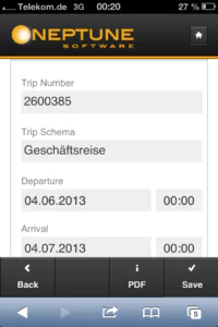 Einfache App zur Reisekostenerfassung mit Neptune