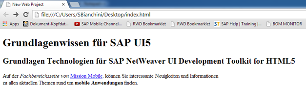 SAP UI5 Html Grundlagen 1