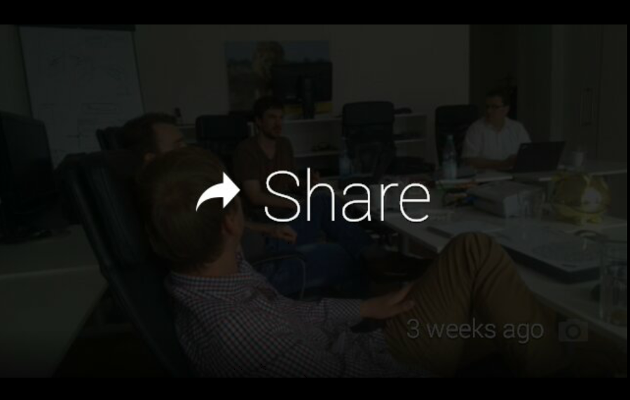 Share Funktion auf einem Foto Google Glass