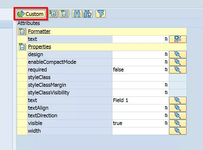 Hinweis Custom Button