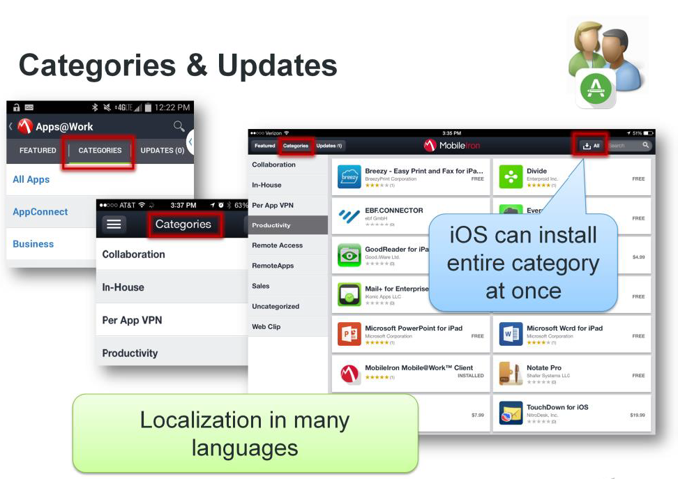 Categories und updates