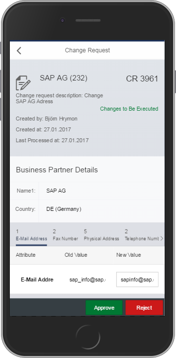 Stammdaten genehmigen per App: Approve Master Data
