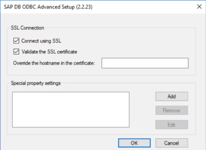 Connect using SSL und Validate the SSL certificate aktivieren