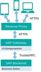 Der Reverse Proxy holt Ressourcen für einen Client von einem oder mehreren Servern