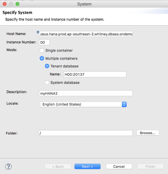 Instance Number und Namen festlegen
