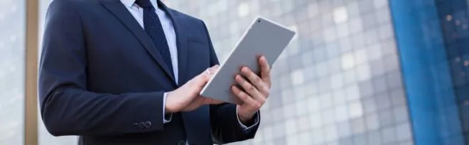Businessperson using digital tablet