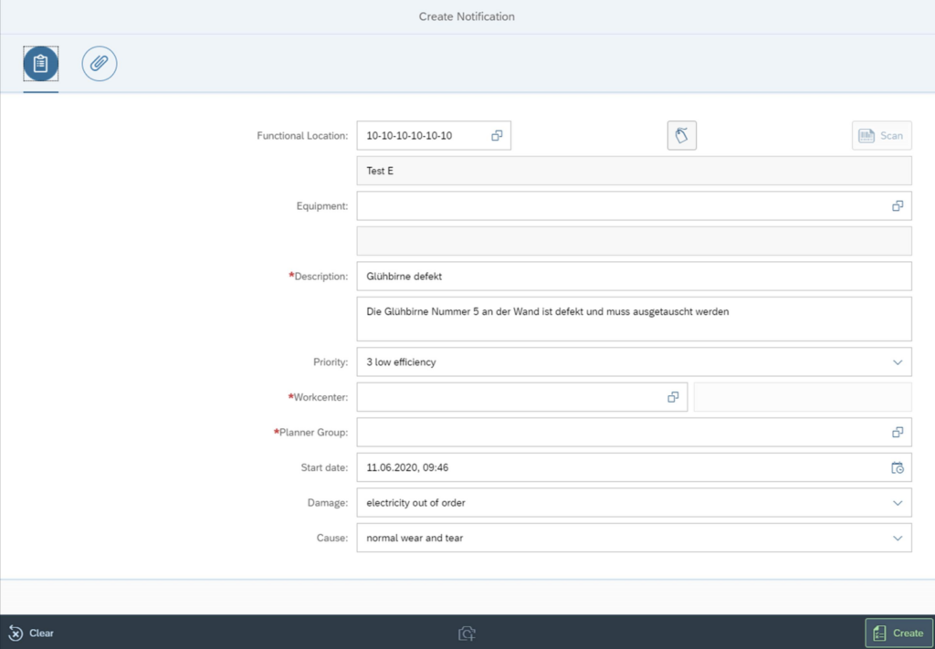 Instandhaltungsmeldung anlegen