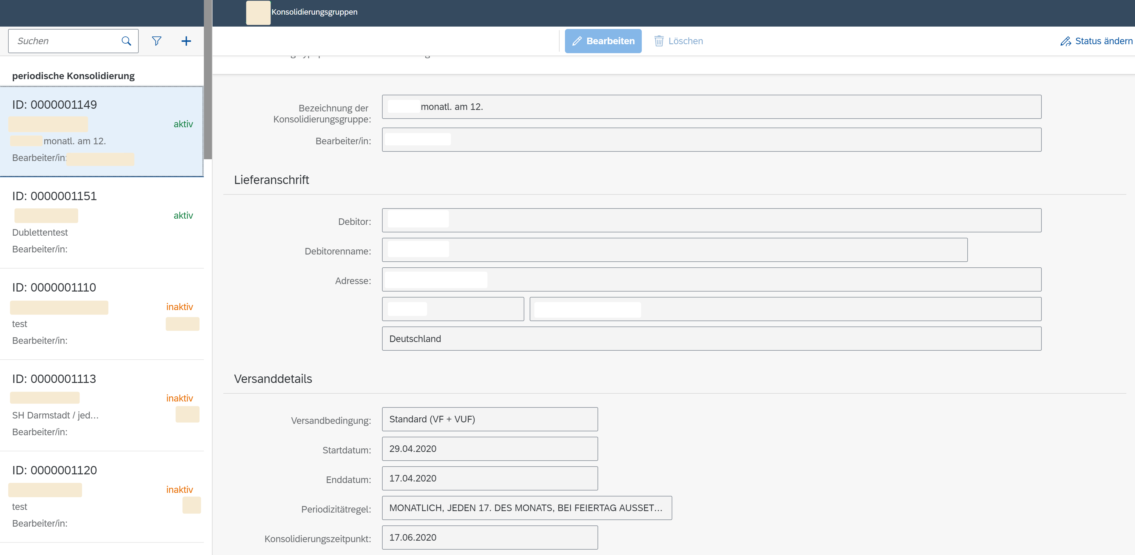 Lieferkonsolidierungs-App für SAP SD