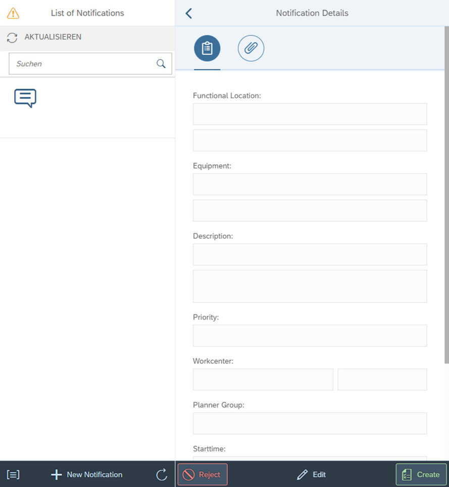 Abbildung 1 Beispielhafte Oberfläche der App