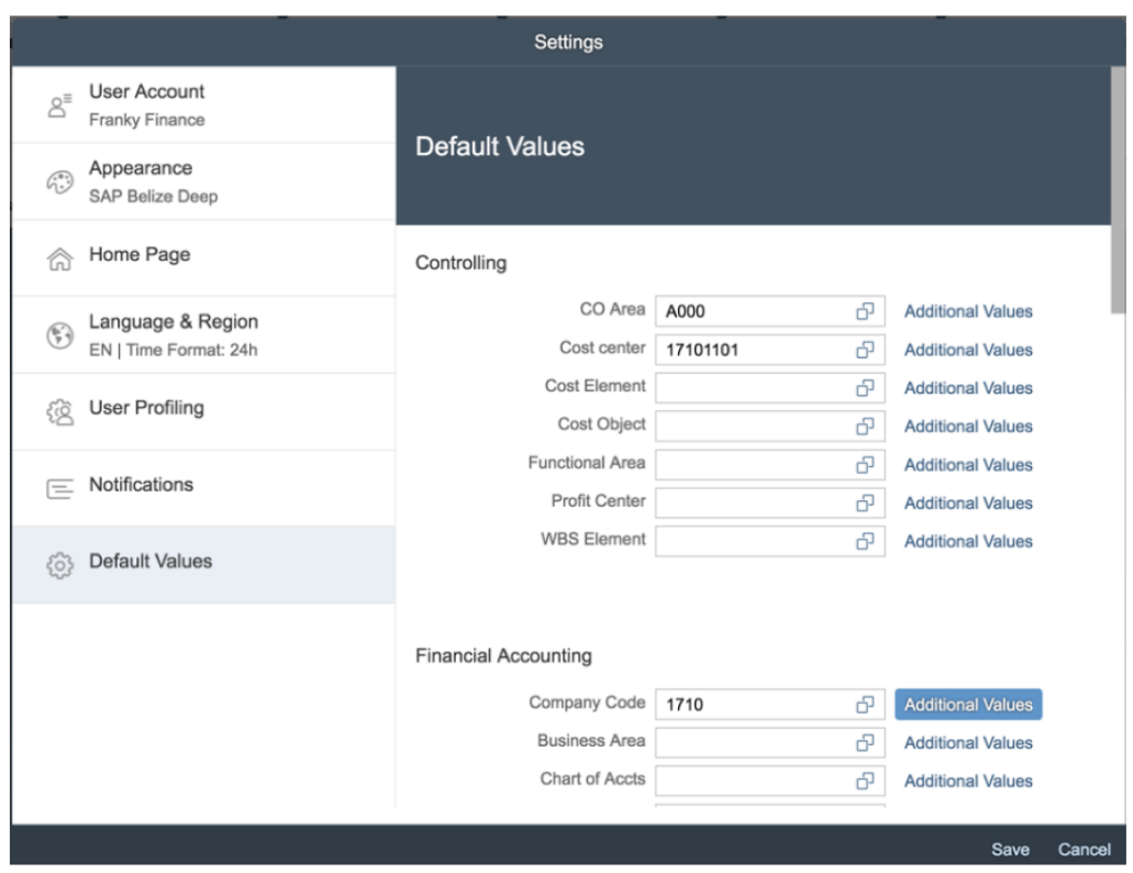 User Default Values; Migration S/4HANA