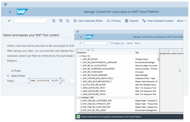 Abb. 4: Auswahl und Freigabe von SAP-Fiori-Inhalten. Quelle: SAP