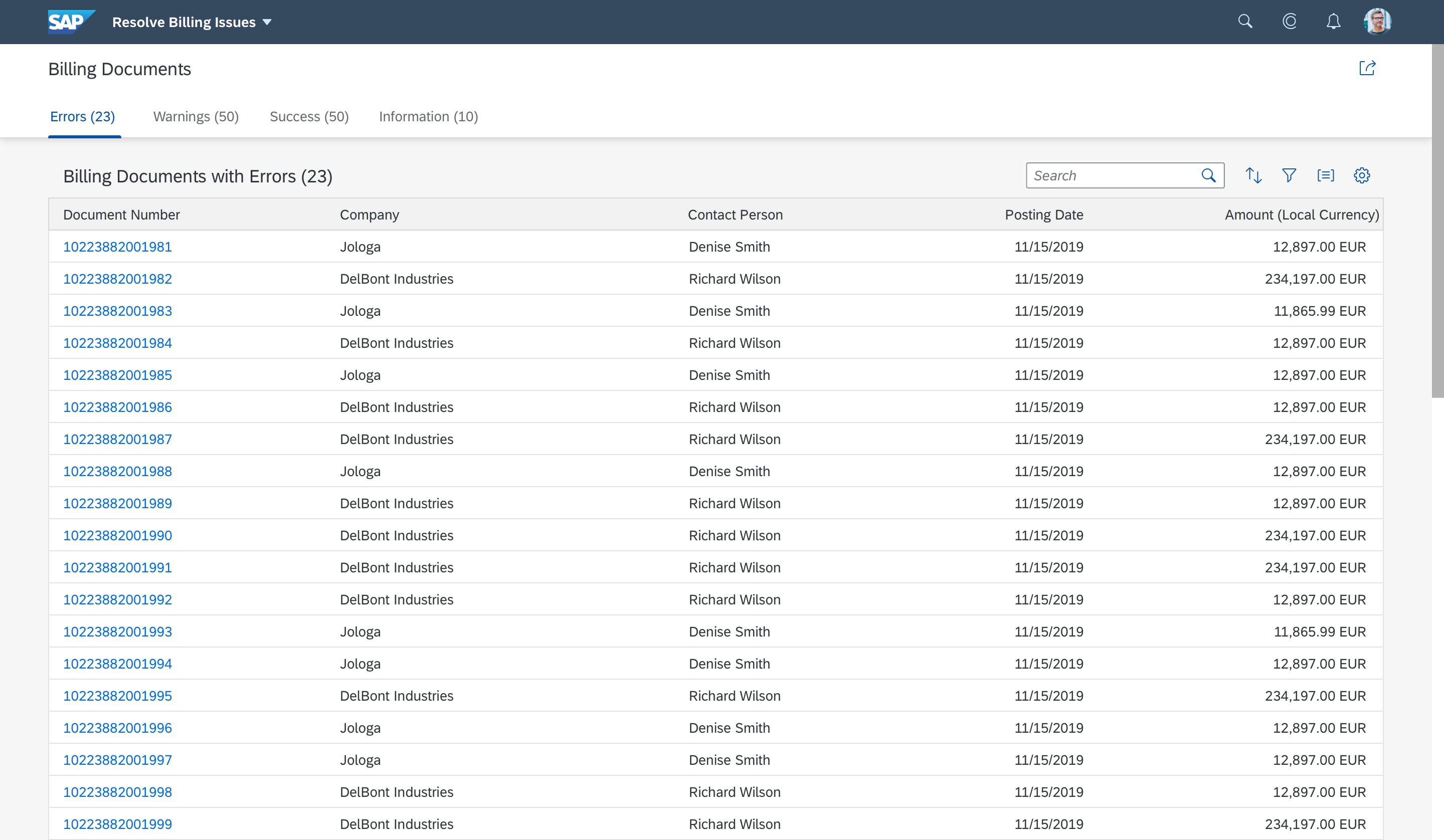 SAP Fiori Elements Floorplan; Worklist