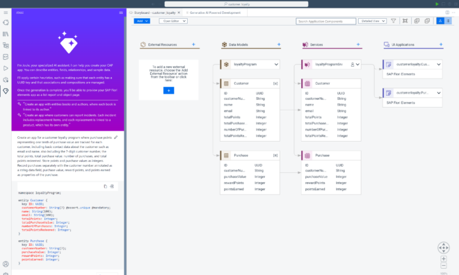 SAP Build Code-Generierung mit KI-Assistent SAP Joule